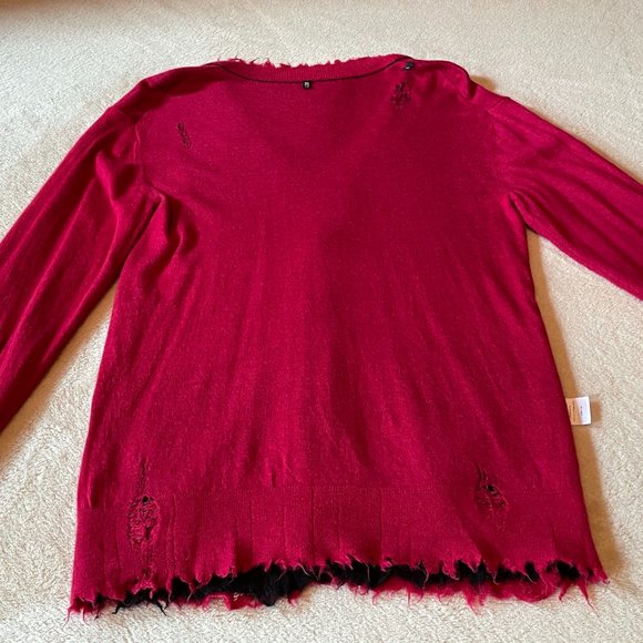 R13 Distressed Reversible 100% Cashmere Cardigan Cardigans